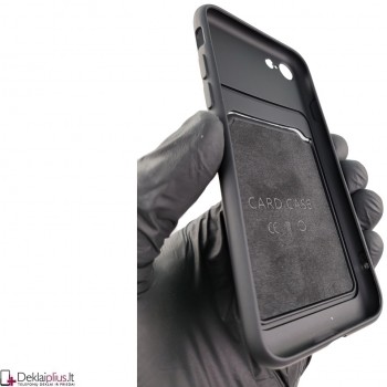 Švelnus silikoninis dėklas su kišenėle - juodas (Apple Iphone 7/8/Se 2020/Se 2022) Švelnus silikoninis dėklas su kišenėle - juodas (Apple Iphone 7/8/Se 2020/Se 2022)